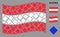 Waving Austria Flag Composition of Filled Rhombus Items