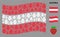 Waving Austria Flag Composition of Strawberry Items
