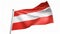 Waving Austria Flag. Flag Isolated On A White Background.