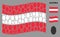 Waving Austria Flag Mosaic of Filled Ellipse Items