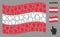 Waving Austria Flag Mosaic of Index Finger Items