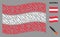 Waving Austria Flag Pattern of Brush Icons