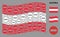 Waving Austria Flag Pattern of Forbidden Access Icons