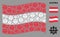 Waving Austrian Flag Collage of Gear Smile Smiley Items