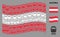 Waving Austrian Flag Collage of Train Icons