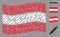 Waving Austrian Flag Composition of Edit Pencil Icons