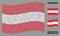 Waving Austrian Flag Mosaic of Censored Caption Items