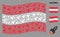 Waving Austrian Flag Mosaic of Space Rocket Launch Items