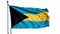 Waving Bahama Islands Flag. Flag Isolated On A White Background.