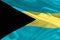 Waving Bahamas flag for using as texture or background, the flag is fluttering on the wind