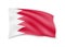 Waving Bahrain flag on white. Flag in the wind