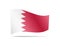 Waving Bahrain flag in the wind. Flag on white vector illustration