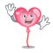 Waving ballon heart character cartoon