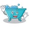 Waving bathtub character cartoon style