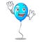 Waving blue balloon character on the rope