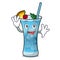 Waving blue hawaii character cartoon