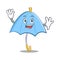 Waving blue umbrella character cartoon