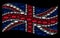 Waving British Flag Collage of Crown Items