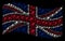 Waving British Flag Collage of Scuba Diver Items