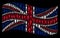 Waving British Flag Mosaic of Daemon Icons