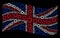 Waving British Flag Mosaic of Gear Icons