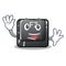 Waving button f7 in the shape mascot