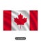 Waving Canada flag on a white background. Vector illustration