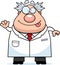 Waving Cartoon Mad Scientist