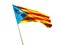 Waving Catalan flag isolated on white background 3D illustration