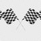 Waving checkered flags on transparent background. Racing flags. Vector illustration.