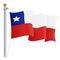 Waving Chile Flag Isolated On A White Background. Vector Illustration.