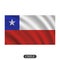 Waving Chile flag on a white background. Vector illustration