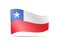 Waving Chile flag in the wind. Flag on white vector illustration