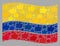 Waving Choice Colombia Flag - Mosaic with Like Icons