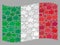 Waving Choice Italy Flag - Collage with Like Elements