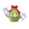 Waving christmas ball green isolated the cortoon