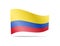Waving Colombia flag in the wind. Flag on white vector illustration