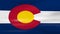 Waving Colorado State Flag, ready for seamless loop