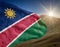 Waving Colorful Flag of Namibia.