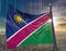 Waving Colorful Flag of Namibia.