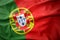 Waving colorful flag of portugal.