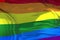 Waving colorful of gay pride rainbow flag, civil right flag, pea