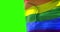 Waving colorful of gay pride rainbow flag, civil right flag, peace in the world concept on chroma key green screen, with space