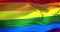 Waving colorful of gay pride rainbow flag, civil right flag seamless looping 3D rendering, peace in the world