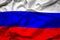 Waving colorful national flag of russia , russian federation