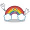 Waving colorful rainbow character cartoon