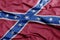 waving confederate jack flag .macro shot. 3D illustration