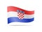 Waving Croatia flag in the wind. Flag on white vector illustration