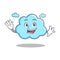 Waving cute cloud character cartoon