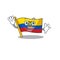 Waving cute smiley flag ecuador cartoon character style